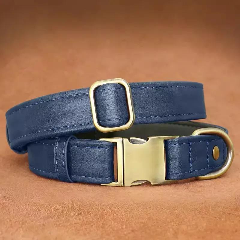 

Golden Retriever Leather Dog Puppy Collar Comfortable Leather Pet Accessories Collars Pug French Bulldog Pet Products S