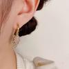 Temperament Light Luxury Exquisite Celebrity Style Full of Diamonds Zircon Leaves Ear Buckle Shows Face Thin Super Flash Fashion Versatile Ear Buckle