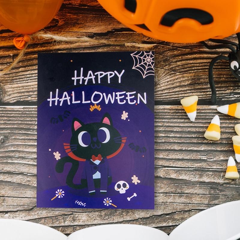 Halloween Themed Funny Animal Card with Envelope Handmade Festival Greeting Card Stylish Gifts Postcard Home Decoration