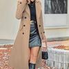European and American Fashion Double-breasted Women's Warm Coat for Autumn and Winter