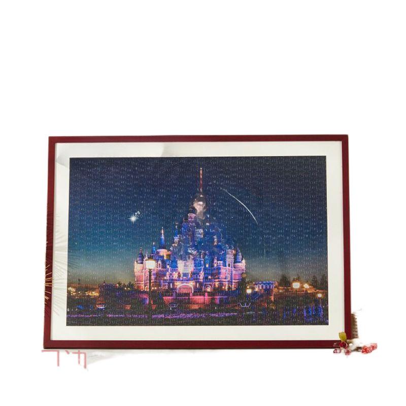 Solid Wood Jigsaw Puzzle Photo Frame 75x50 70x50 Wall Hanging Picture Frame 48x68 cm.