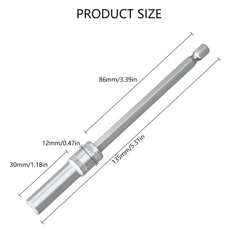 Extra Long Socket Wrench 4-14mm Hex Bit Socket Nut Driver for Screwdriver Easy Installation and Mechanical Repairs Tool