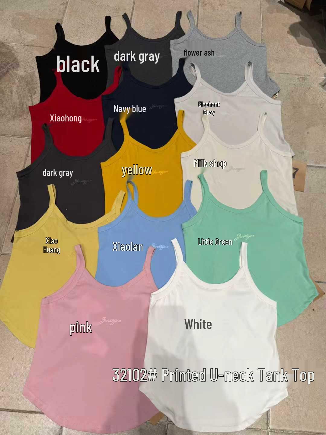 

Big 7 Women s Plus Size Korean Style Slim Fit Letter Tank Top - Spring/Summer White