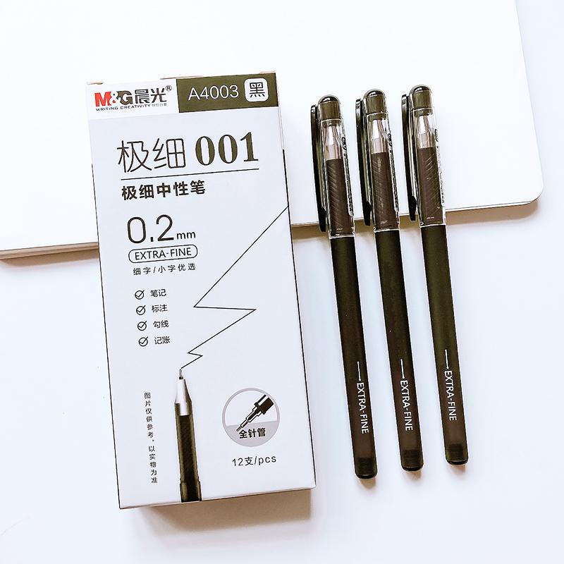 12Pcs Stationery Items Student Exam Black Blue Red 0.2mm Fine Nib Pen Ballpoint Pens Office Accessories Stationery Gel Pen