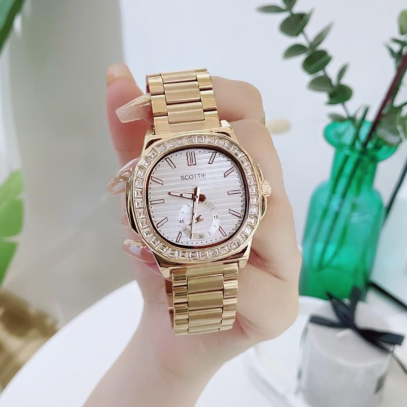 Fashion Large Dial Temperament Women'S Watch Women'S Personality Diamond-Encrusted Neutral Steel Belt Square Niche Women'S Watch