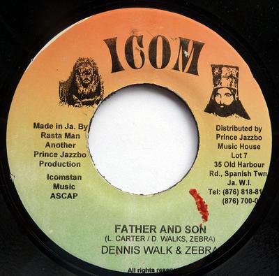 7-Zoll-Schallplatte DENNIS WALKS & ZEBRA - Vater und Sohn KEINE Icom Jamaika Reggae, Ska & Dub Gebraucht