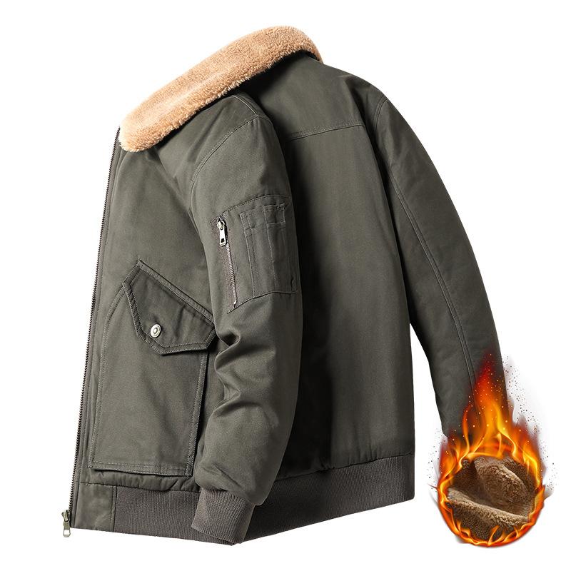 Herrenjacke Herren Winter Warme Jacke Verdickte Baumwolle Revers Freizeitjacke Herren