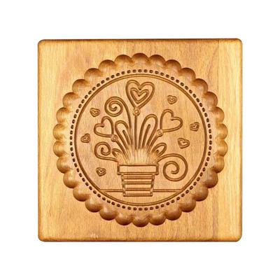 Wooden Cookie Cutter Baking Mold Carved Biscuit Cutter Embossing Mold Cookie Presses Stamps Gingerbread Cookie Mold for