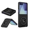 KEYSION Magnetic Phone Case for Samsung Z Flip 8 7 FE 6 5 Silicone+PC 360°Ring Stand Shockproof Cover for Galaxy Z Flip 5 6 7 8