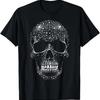 Skull Art Drawing Motif T Shirt Vintage Soft Stylish Homme Stretched Top For Everyday Wear Unisex Graphic Slightly
