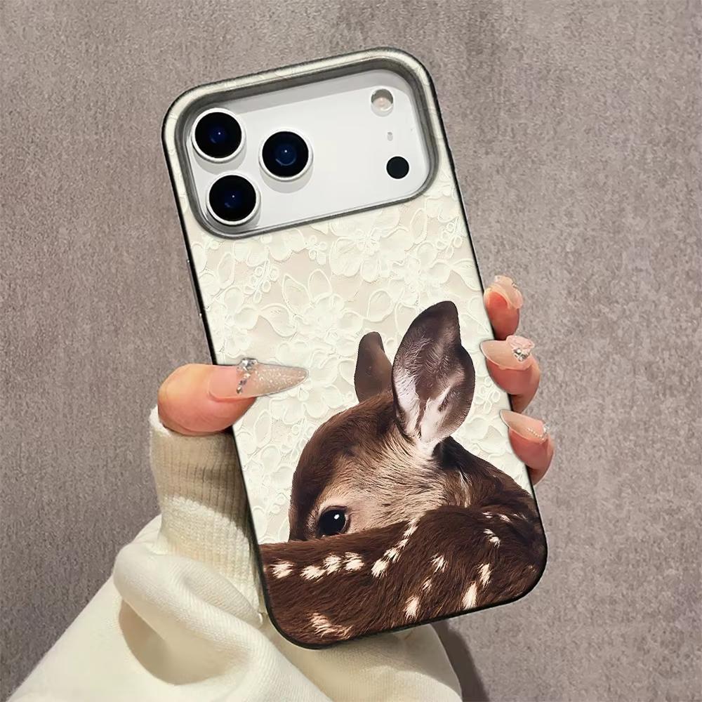Lace Moose Phone Case For IPhone 16 15 14 13 12 11 Pro Max 17 Air 14 Plus Soft Shockproof Bumper Silicone Back Cover