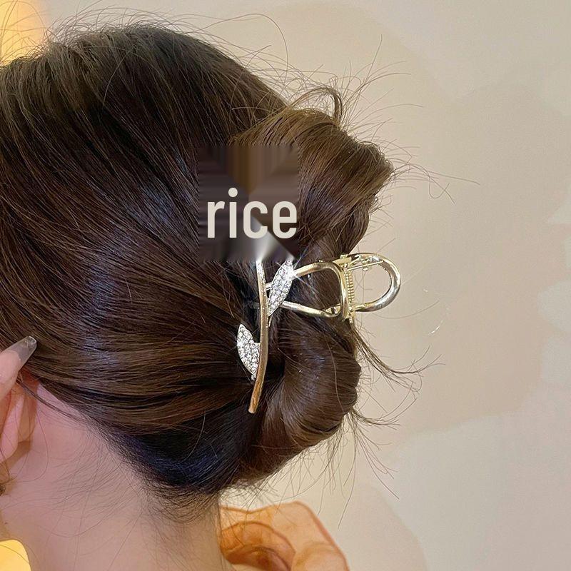 Silver Textured Metal Shark Hair Claw - Women's Stylish Updo Clip Accessory