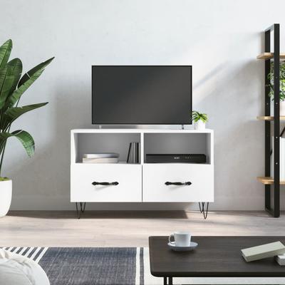 Vidaxl Comodă TV, Albă, 80X36X50 Cm, Material pe Bază de Lemn