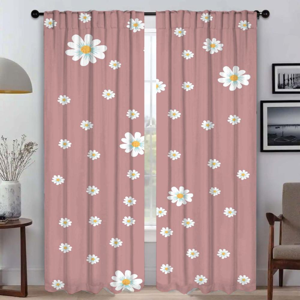 Tiul do Sypialni Urocze Kwiaty Moskitiera Zasłony do Osłon Kamerowych Zasłony Zaciemniające 2 Sztuki Kurtyna Dzieląca do Salonu