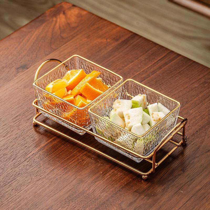 Hammered Glass Divided Serving Platter