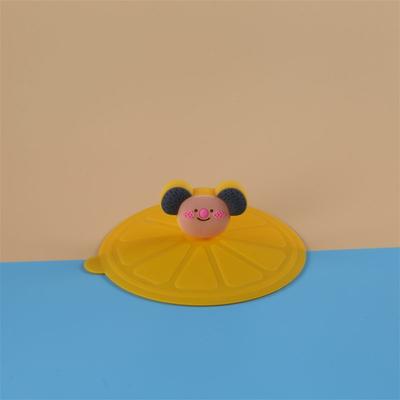 Mug Lid 108mm X 115mm Silicone Lid, Food-grade Silicone, Dust-proof and Evenly Divided Lid, Cartoon-shaped Head, Cute Design