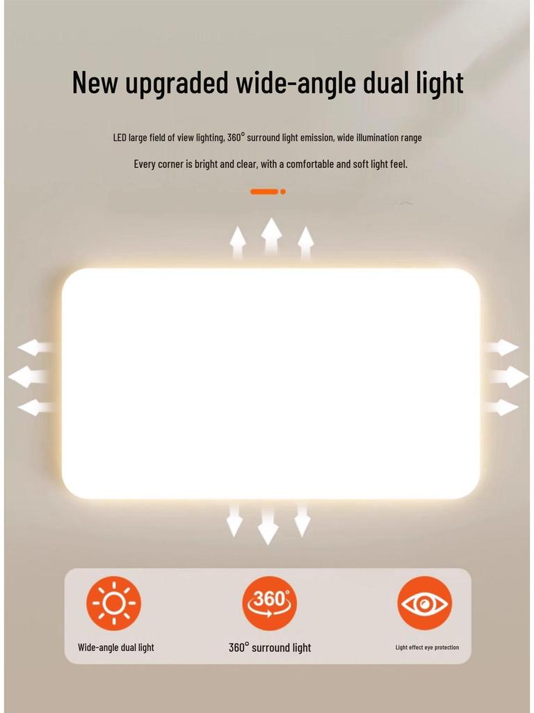Ultra-Thin Cream Ceiling Light - Full Spectrum Eye Protection for Living Room
