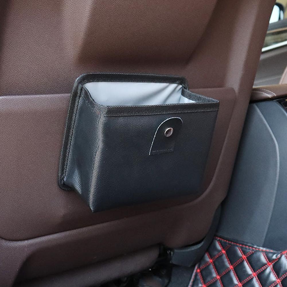 Foldable Car Trash Bin Leather Interior Storage Bag Garbage Bag Multi-functional Hanging Storage Bag Box Car Organizer Supplies