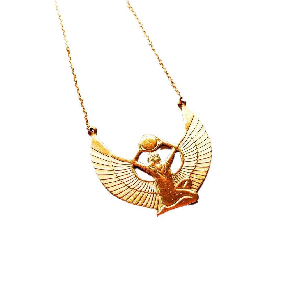 Isis Goldkette: Ägyptische Fruchtbarkeitsgöttin Anhänger Schmuck