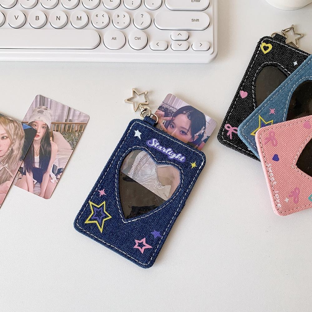 Trend Y2K Card Holder Denim with K-Pop Idol Photo Card Storage Case 3inch Photocard Holder Girls
