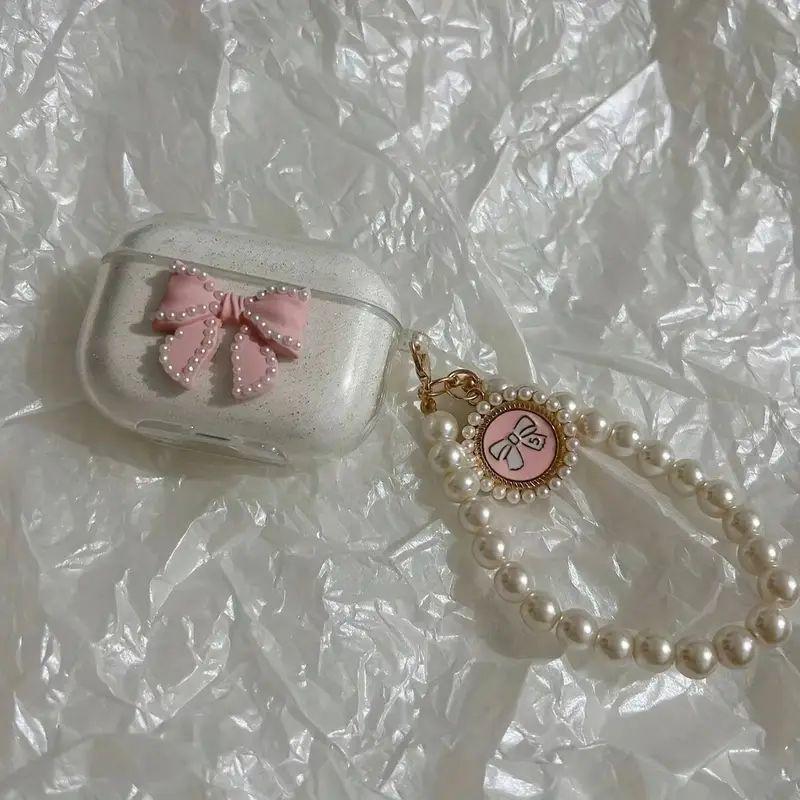 Cute bow creative AirPods apple earphone case wireless bluetooth protective case transparent earphone case