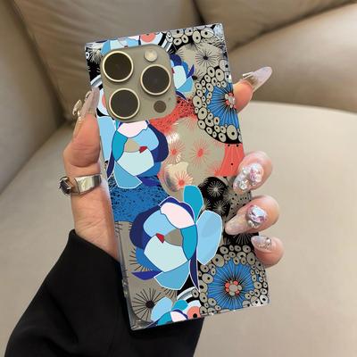 Clear Square Back Tube Case Protection For iPhone 12 15 Plus 13 16 ProMax 14 Pro Max 11 Anti-Oxygen,Hip Brand Pattern Pattern Casing
