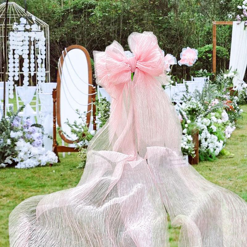 Große rosa Schleife Schleifenknoten Dekoration Prinzessin Mädchen Geburtstagsparty Hochzeit Babyparty Bogenabdeckung Raum Hängende Dekoration Schleifenknoten