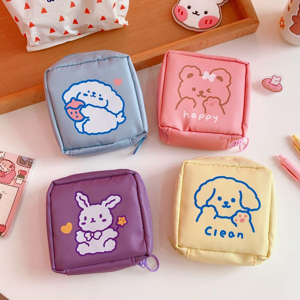 1Pcs Waterproof Sanitary Pads Pouch Tampon Napkin Storage Bag Coin Purse Bag Travel Makeup Lipstick Kawaii Data Cables Organizer