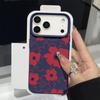 For iPhone 18 Pro Max Case White Flowers Print Leather Texture Silicone Cover For iPhone 17 16 15 14 13 Pro Max 16E 17E