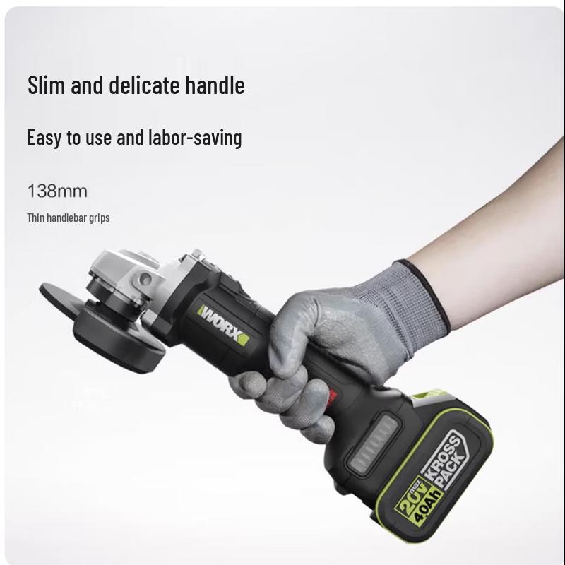 Polizor unghiular fără fir WORX 20V, fără perii, priză CN (adaptor inclus)