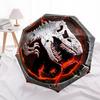 1pc Dragon, dinosaur pattern Umbrella Portable Folding Umbrella Iron Frame Hole Bone Structure Outdoor Home Umbrella