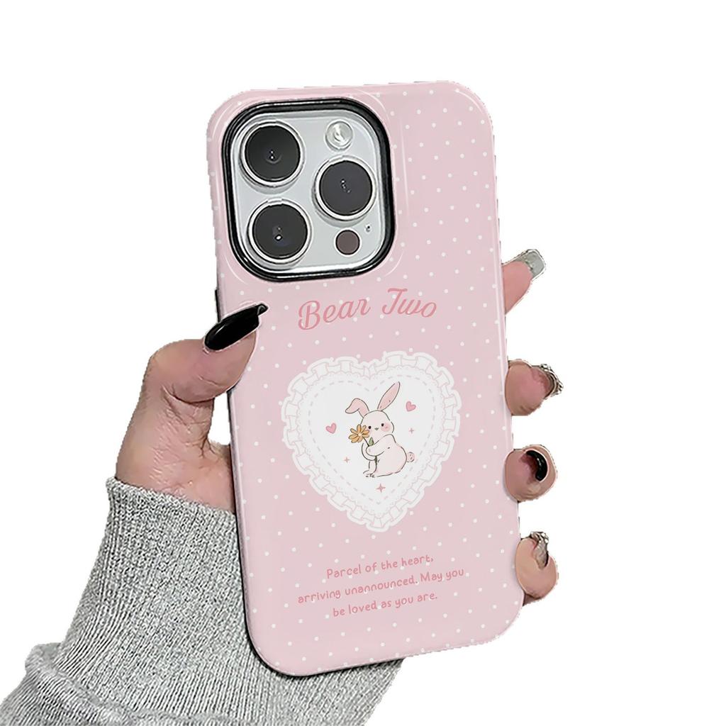 Love bunny applies to Apple 17promax cartoon cute iPhone16Pro lens all-inclusive 15 two-in-one