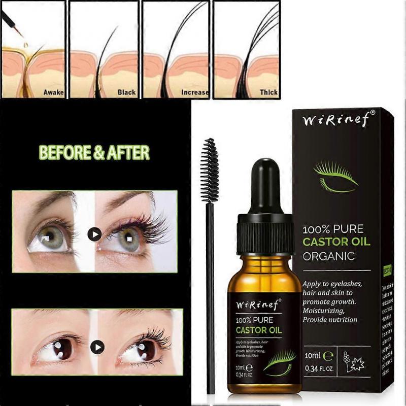 Castor Oil Eyelash Growth Serum Longer Fuller Eyelash Enhancer Treatment Nourishing Hair Lifting Eyebrow Lashes Essence