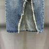 Trendy Spicy Girl Slit Denim Midi Skirt - Women’s High Waist Irregular A-Line Frayed Design