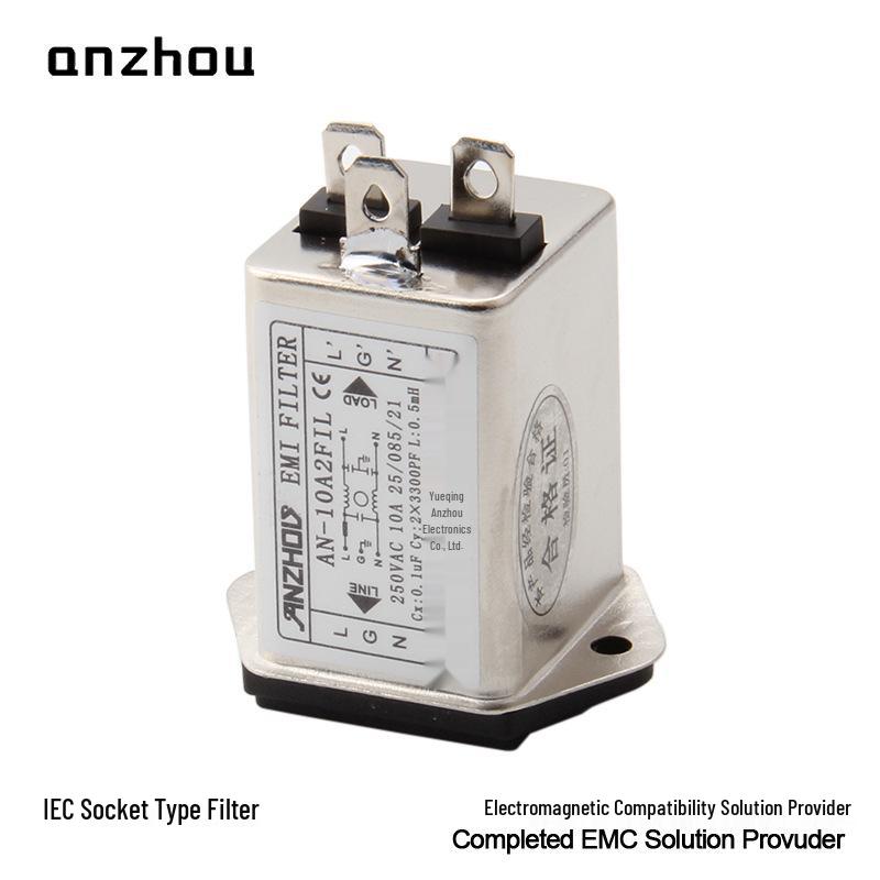 Anzhou AN-10A2FIL EMI Socket Filter with Fuse Holder, AN-6A2FIL, AN-3A2FIL
