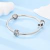 Charm Bead Components Authentic Original Copper Metal Colored Zircon Heart Fixed Clasp Bead Components Compatible With Bracelet High Quality Fine