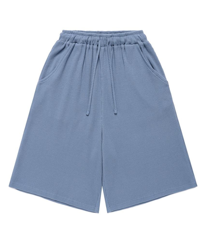 Alijibi Pokect Graphics Waffle Shorts Blue