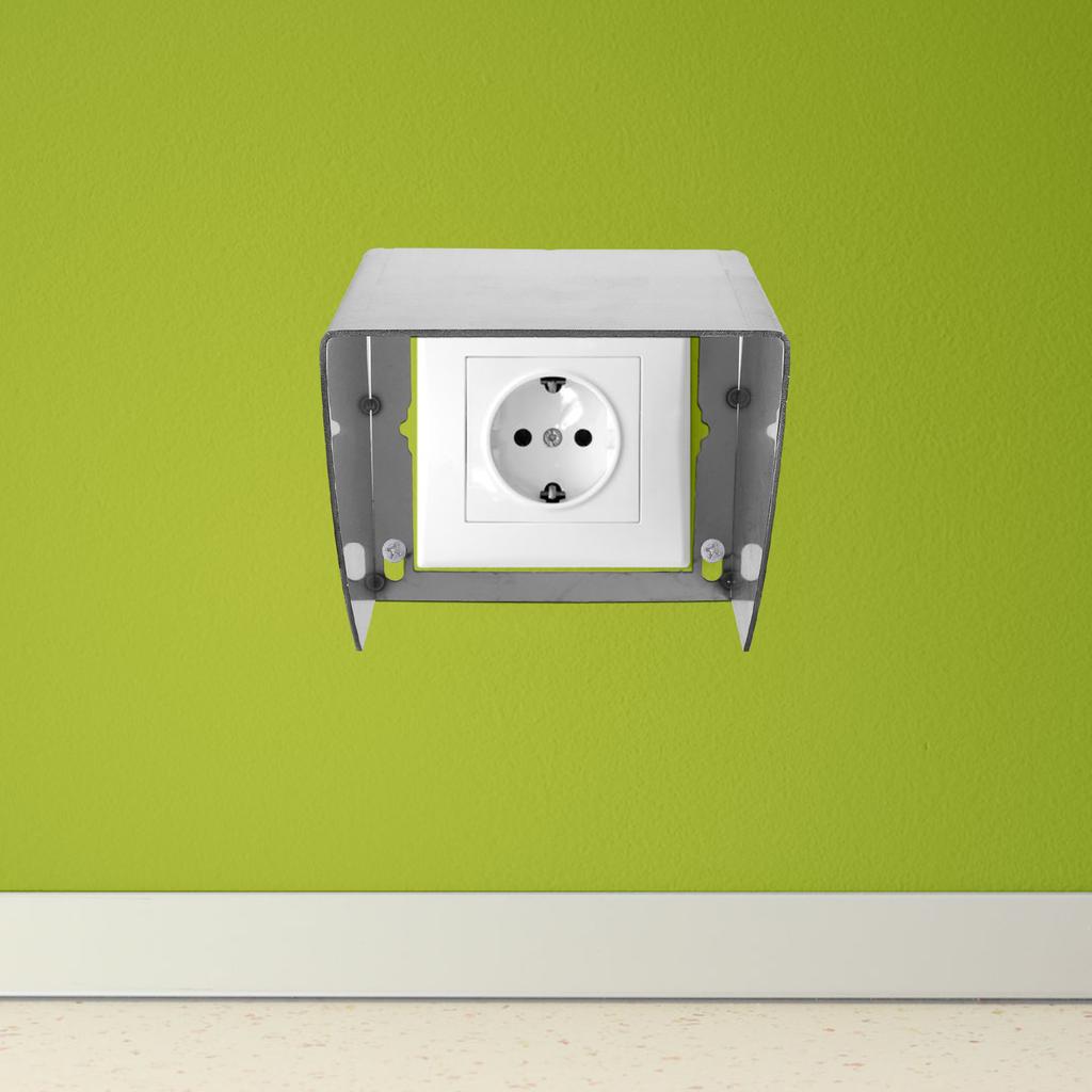 Waterproof Stainless Steel Socket Protector Durable Wall Socket Cover Case for Outdoor Household Kitchen Bathroom Office