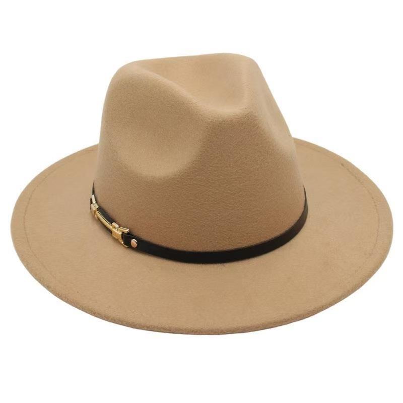 Popular European and American Classic Retro Woolen Top Hat Men's and Women's Fashion Flat-brimmed Church Top Hat Jazz Hat