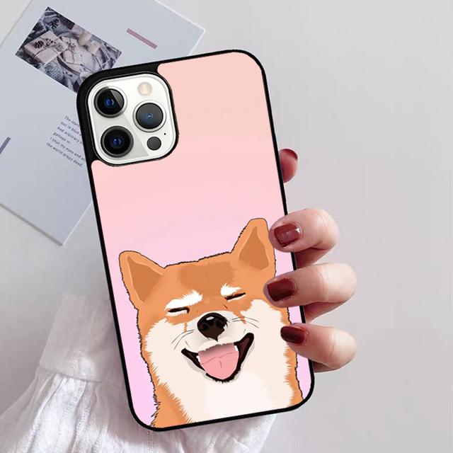 Shiba Inu Cute Cartoon Art Phone Case for iPhone 11 12 13 14 Pro Max Mini XR XS SE 2020 6 7 8 Plus Samsung S21 S22 Coque Fundas