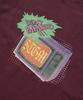 STIGMA Paranoid Tv Vintage-Like Washed Oversized Short Sleeves T-Shirts Burgundy