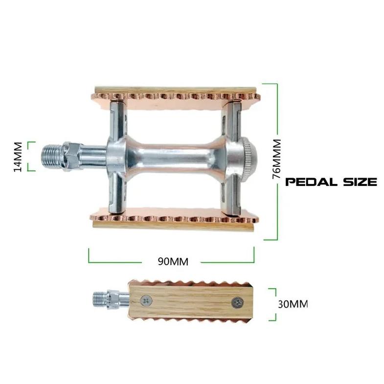New Non-slip Pedal Ultralight Bike MTB Road Bike Pedal Cycling Classical Retro Wooden Styles Bicycle Pedals