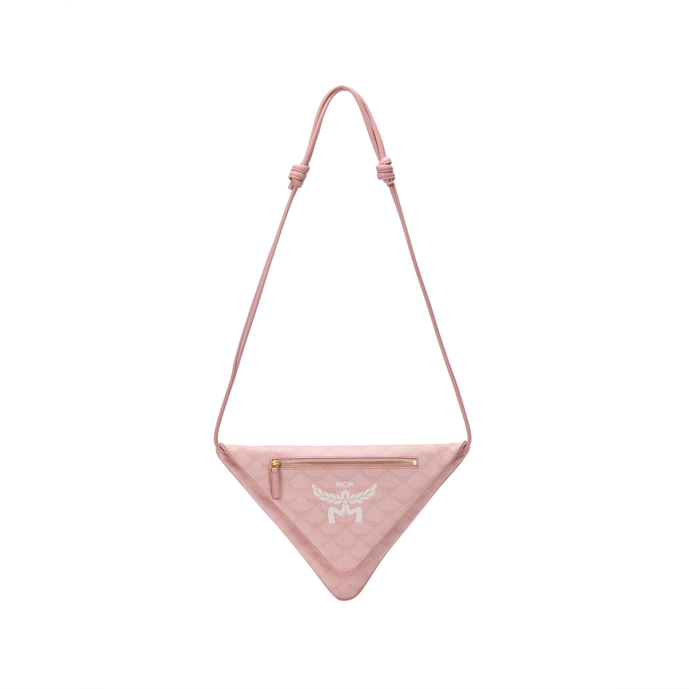 

MCM Lauretos Classic Design Classic Pattern Soft Leather Triangle Bag Crossbody Clutch Women bags Pink MXZESAC06P6001 Basic Set (Bag+Dust Bag)