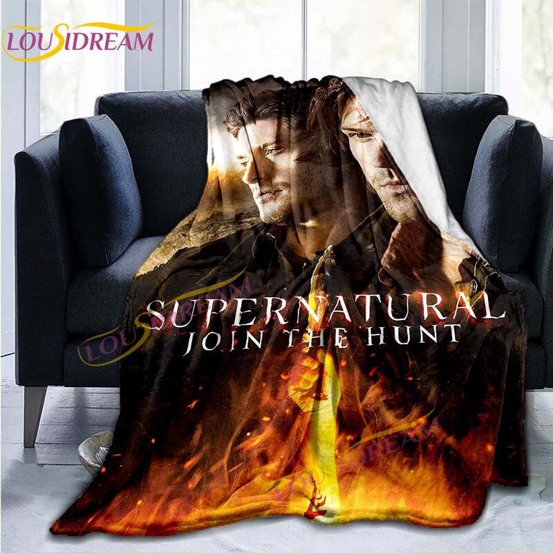 TV Series Supernatural 3D Printed Blanket Couch Cover Travel Bedding Plush Throw Blanket Bedspread for Kids Men Flannel Blanket