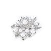 Brooch Diamond Flower Pearl Alloy Fashion for Exquisite Present Cloth DecorationsSilver