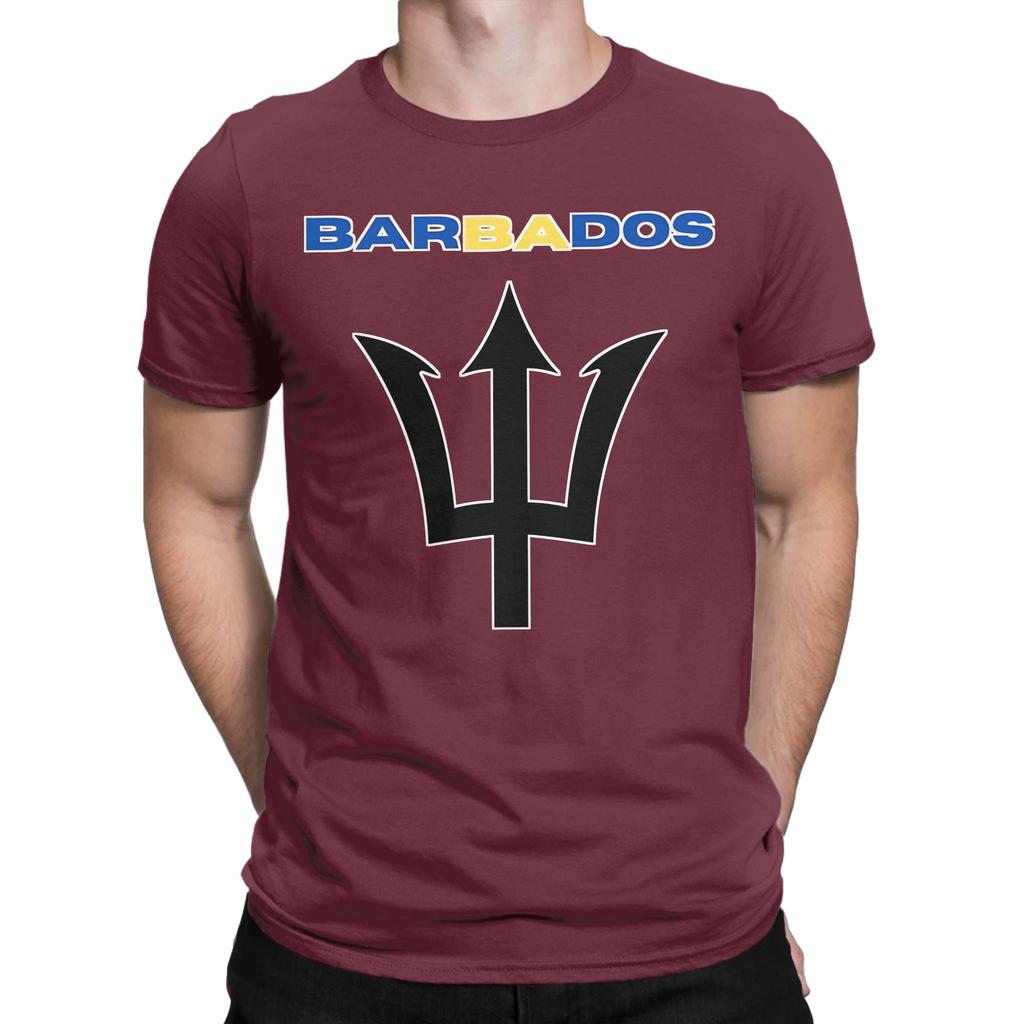 Printed Barbados Flag Barbadian T Shirt For Unisex Wounisex Cotton Tee Shirt Short Sleeve Tops