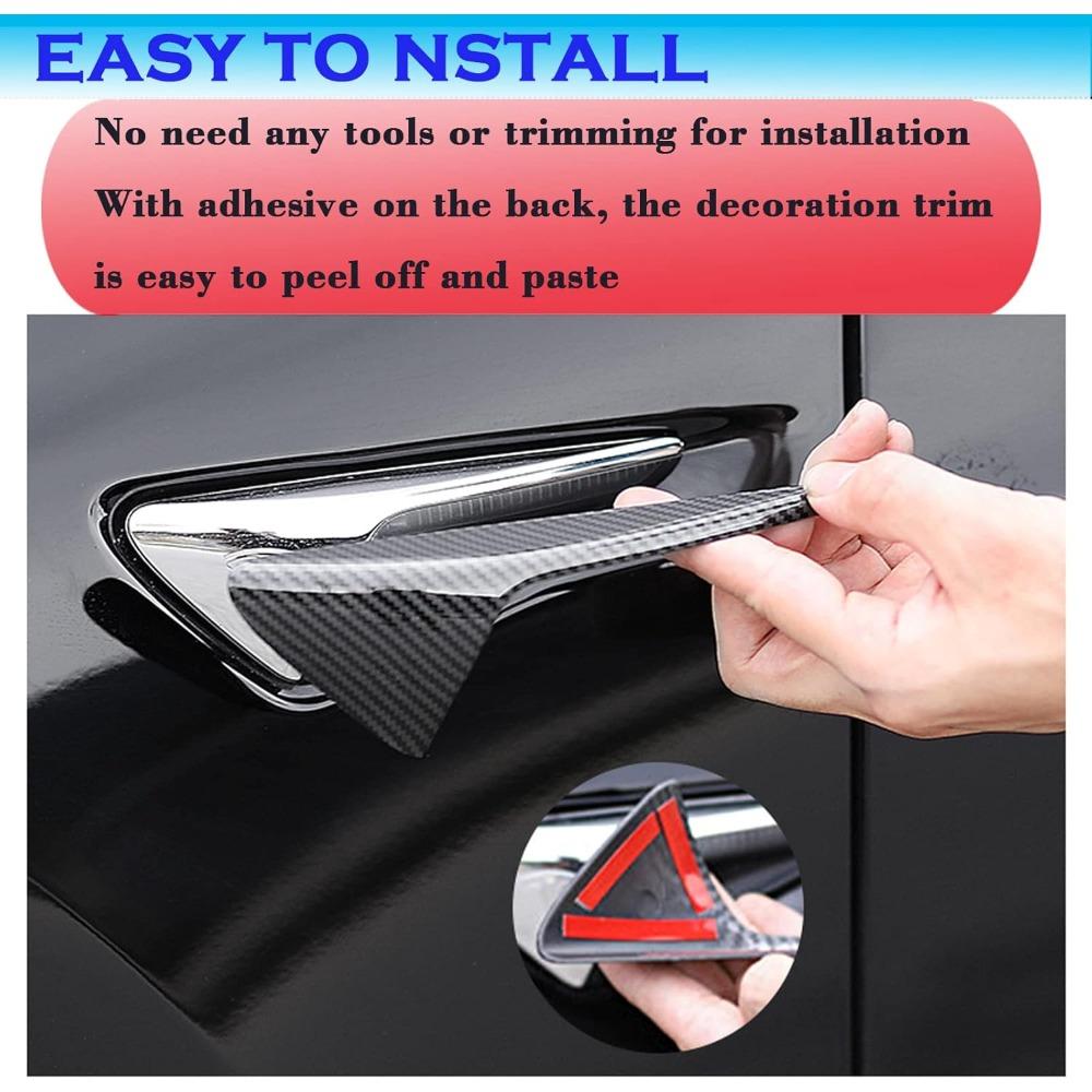 For Tesla M 3/Y Side Camera Protection Cover Carbon Fiber Fender Trim Cover 2017-2026 Glossy Fit Car Modification Accessories