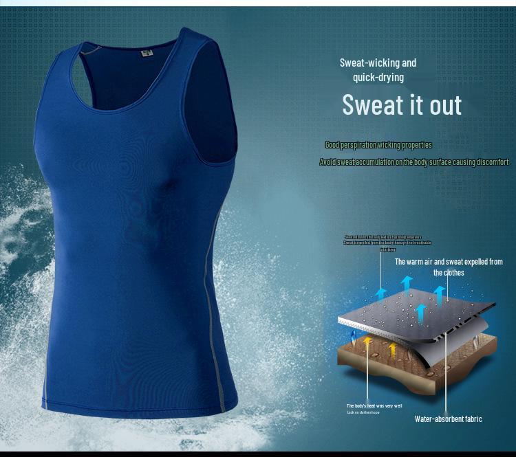 Chaleco de Entrenamiento para Hombre de Secado Rápido y Alta Elasticidad - Capa Base Transpirable que Absorbe el Sudor para Correr y Baloncesto