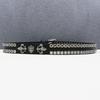 Abi Leather New Style of Personalized Crow Shield Rivet Cowhide Belt Hollow Corn Rivet Belt