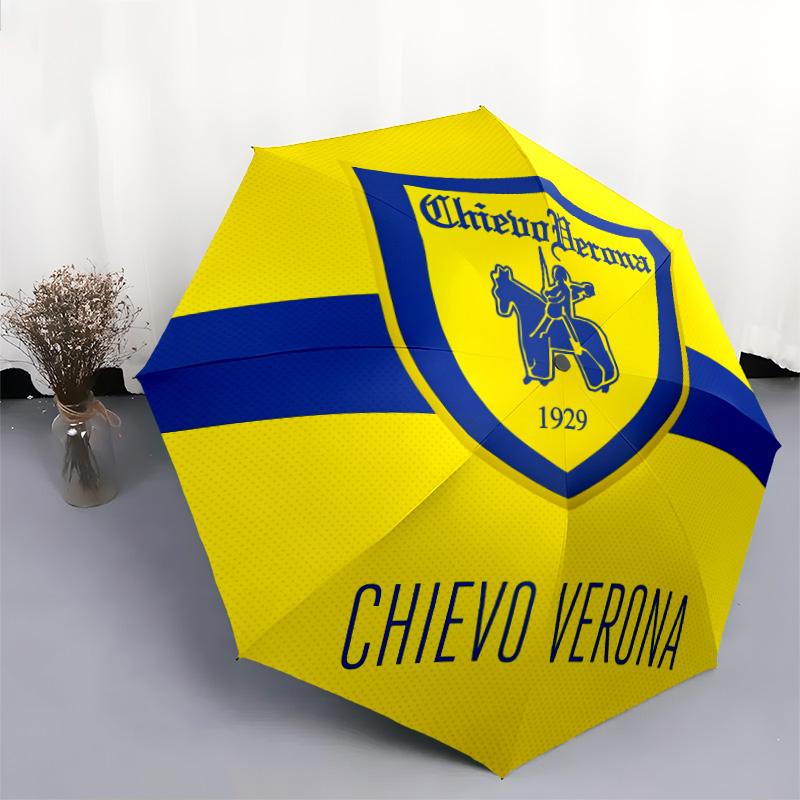 Wzór Hellas Verona FC, automatyczny składany parasol, przenośna i składana konstrukcja, 8 żeber, prezent na Boże Narodzenie lub urodziny.